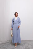 Beli Lastikli Uzun Etek ve Uzun Kollu Üst Takım D003 - Mavi