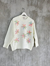 Tasarım Organze Çiçekli Örgü Kazak (Ekru) - 5129