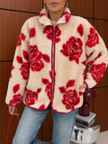 Desenli Dik Yaka Peluş Ceket / Kürk 0252 Desen-4
