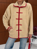 Desenli Dik Yaka Peluş Ceket / Kürk 0252 Desen-8