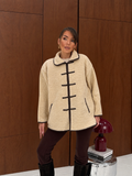Desenli Dik Yaka Peluş Ceket / Kürk 0252 Desen-2