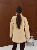 Desenli Dik Yaka Peluş Ceket / Kürk 0252 Desen-2