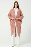 HatunAtila Triko Oversize Panço Hırka Pudra - 8556