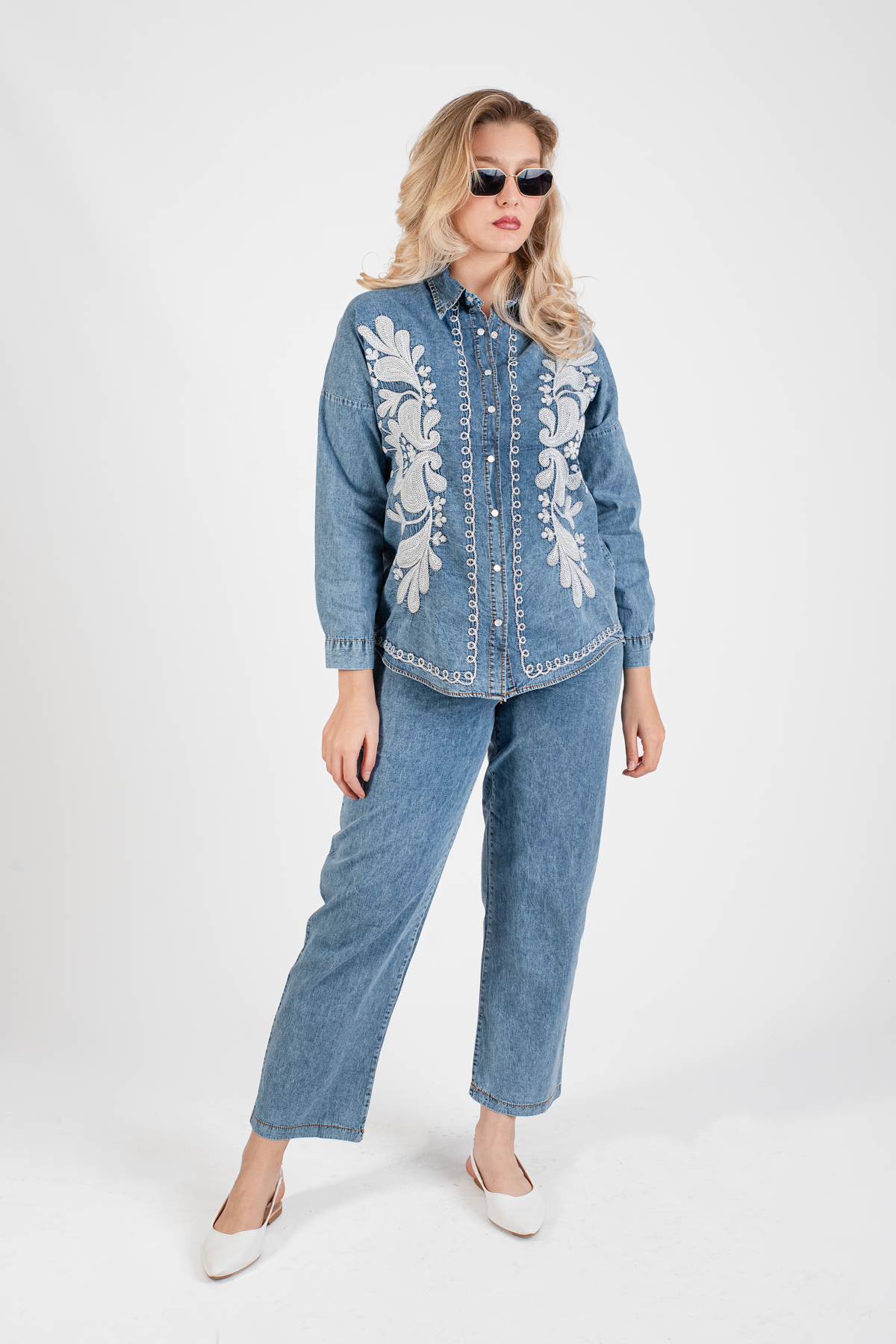 HatunAtila besticktes Denim-Doppelset – 8627