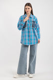 Hatun Atila Kot Cepli Ekoseli Gömlek 8598 - Mavi