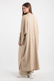 Boncuk ve Kurdele Detaylı Uzun Kimono Pantolonlu Takım 5149 - Bej