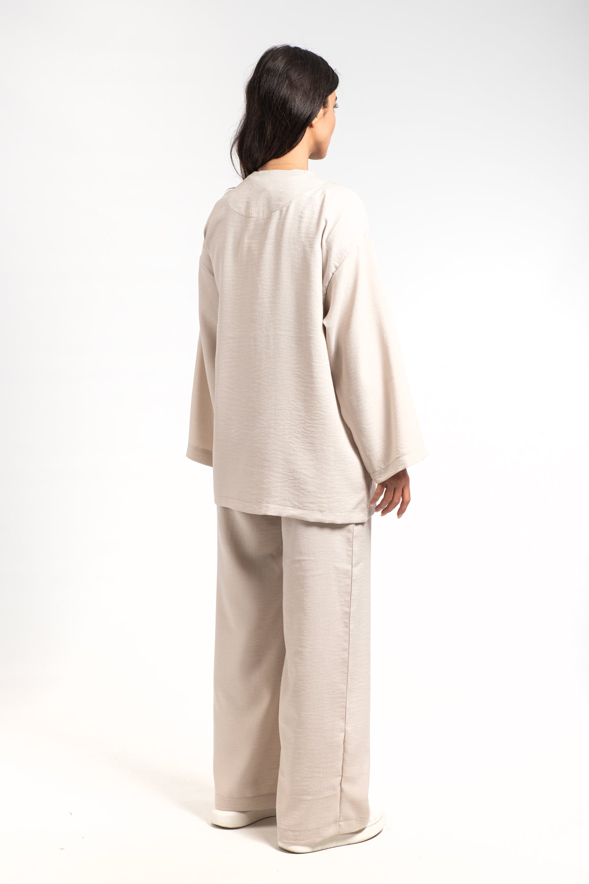 Hatun Atila Kadın Yandan Bağlamalı Cep Detaylı İkili Takım Taş 8746