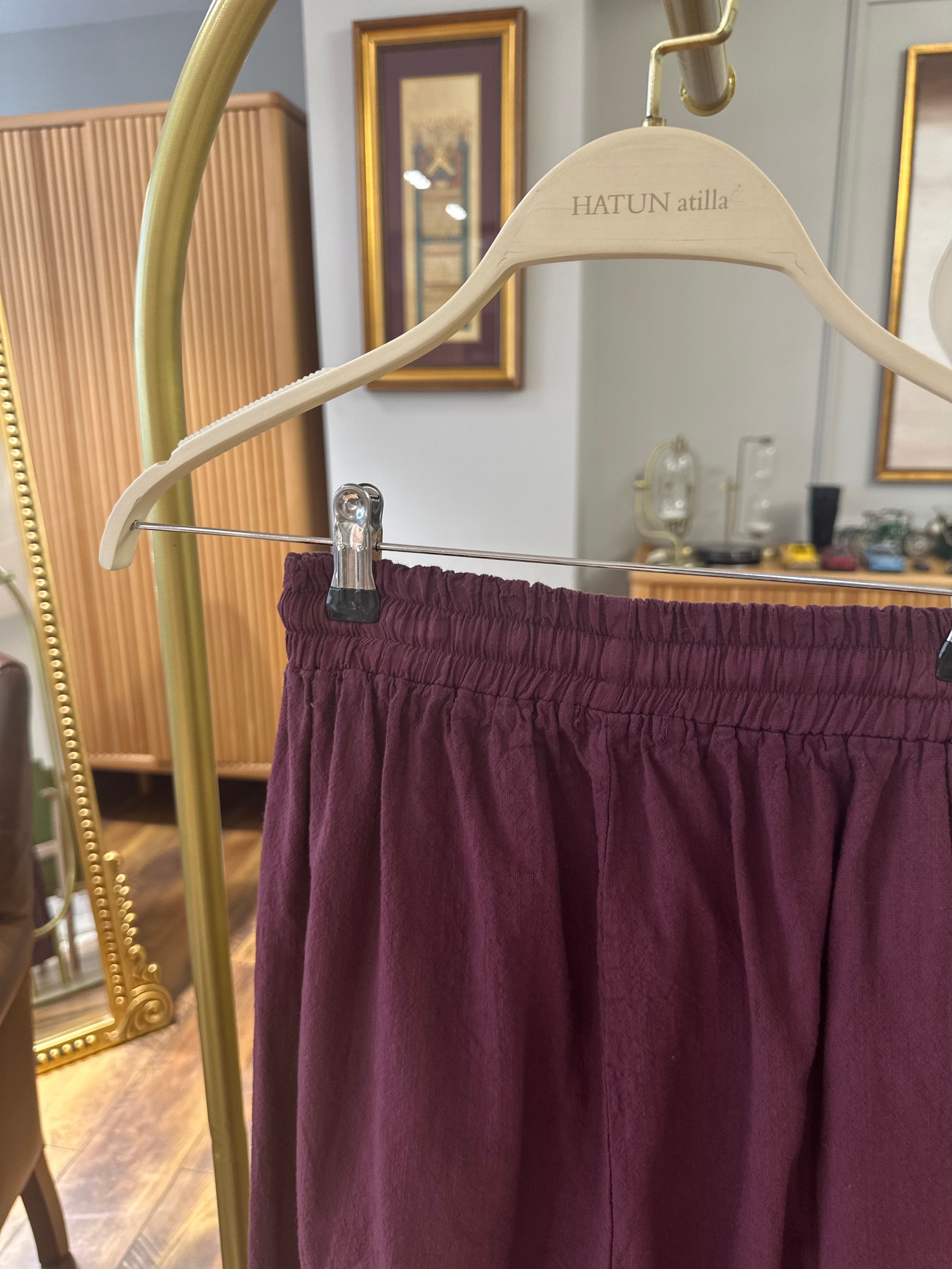 Hatun Atila Bağcıklı Keten Pantolon