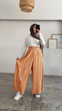 Beli Lastikli Geniş Paça Modal Etekli Pantolon 8809 - Somon