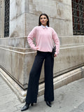 Oversize Yumuşak Dokulu Sakallı Triko Kazak 2616 - Pembe