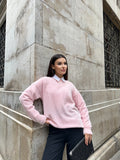 Oversize Yumuşak Dokulu Sakallı Triko Kazak 2616 - Pembe