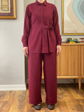 Hatun Atila Yazlık Pantolonlu İkili Takım 8810 Bordo