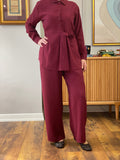 Hatun Atila Yazlık Pantolonlu İkili Takım 8810 Bordo
