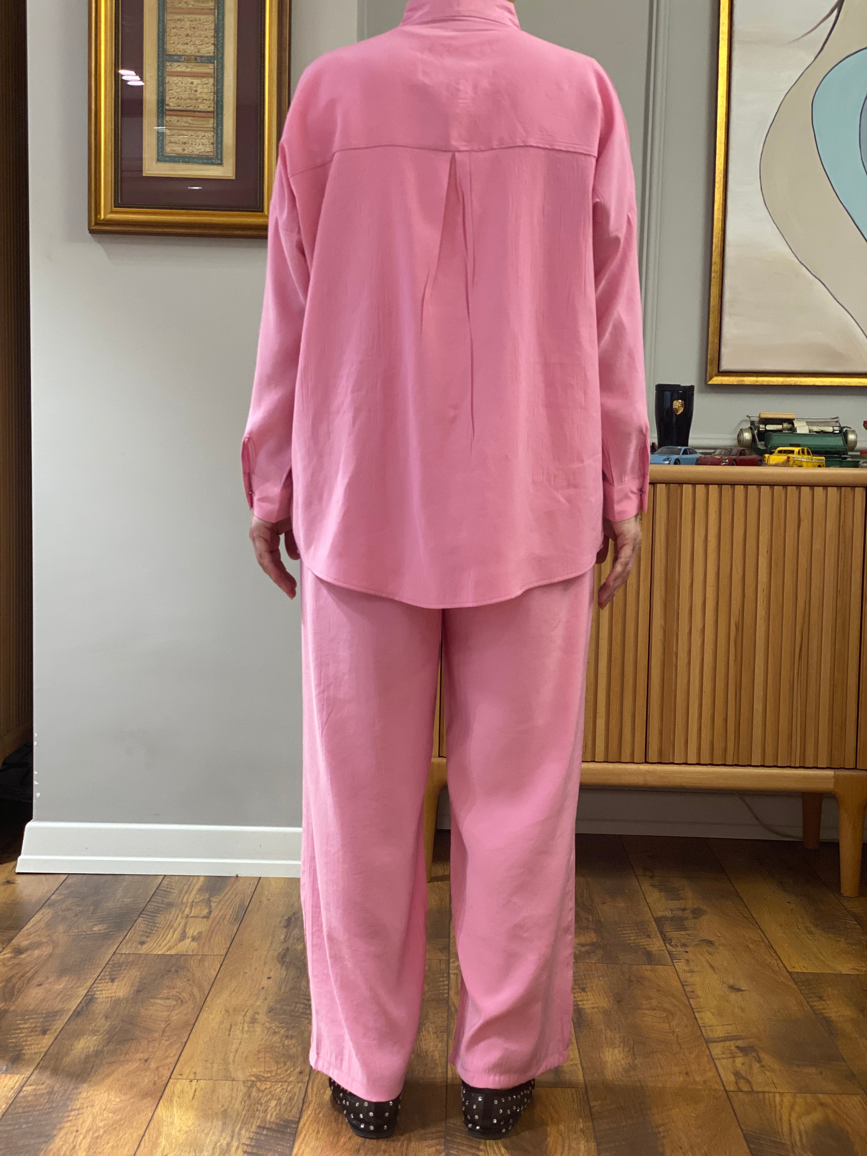 Hatun Atila Yazlık İşlemeli İkili Takım 8811 Pembe