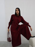 Hatun Atila Yazlık Etek Pantolonlo İkili Takım 2510 Bordo