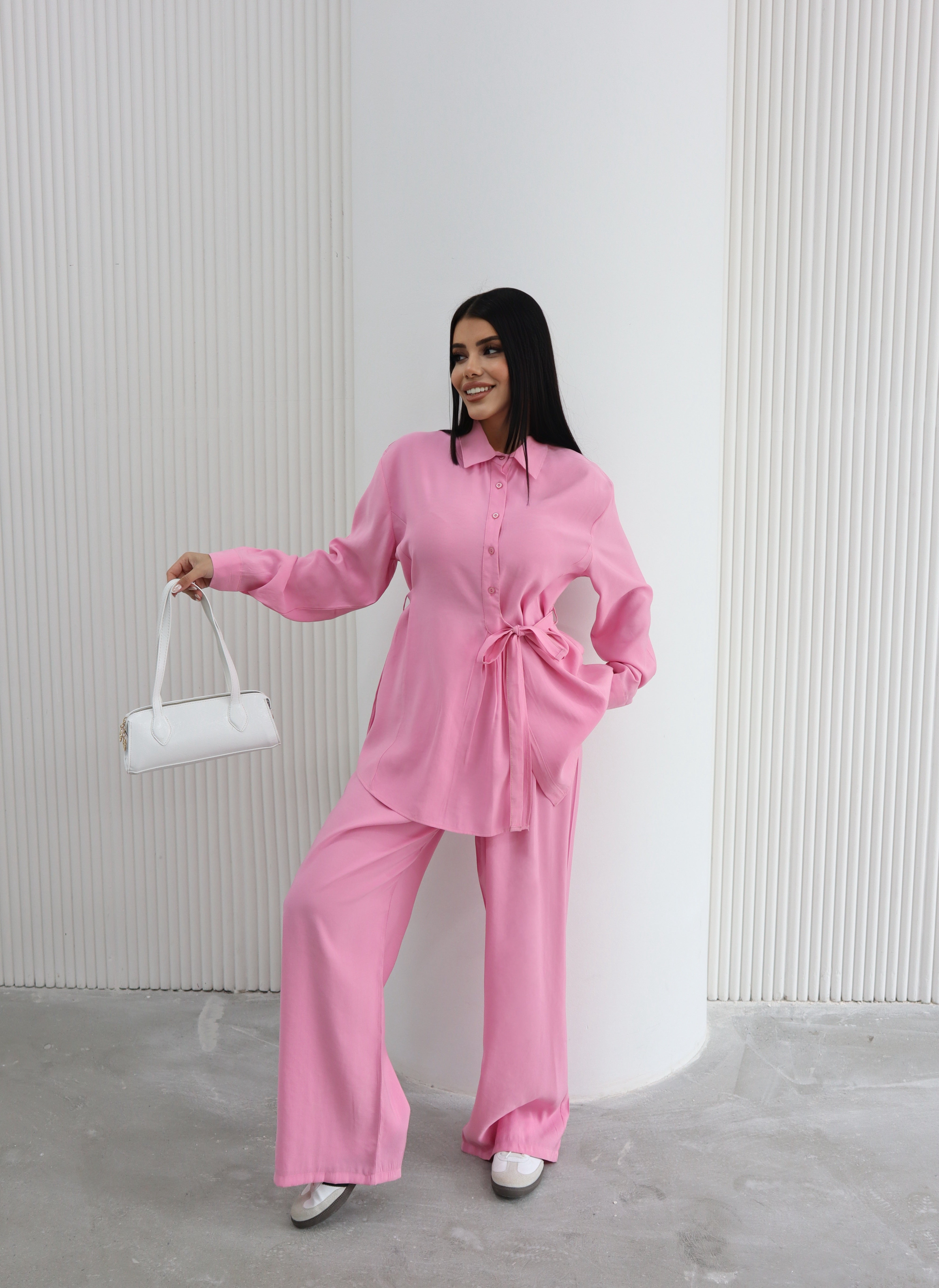 Hatun Atila Yazlık Pantolonlu İkili Takım 8810 Pembe