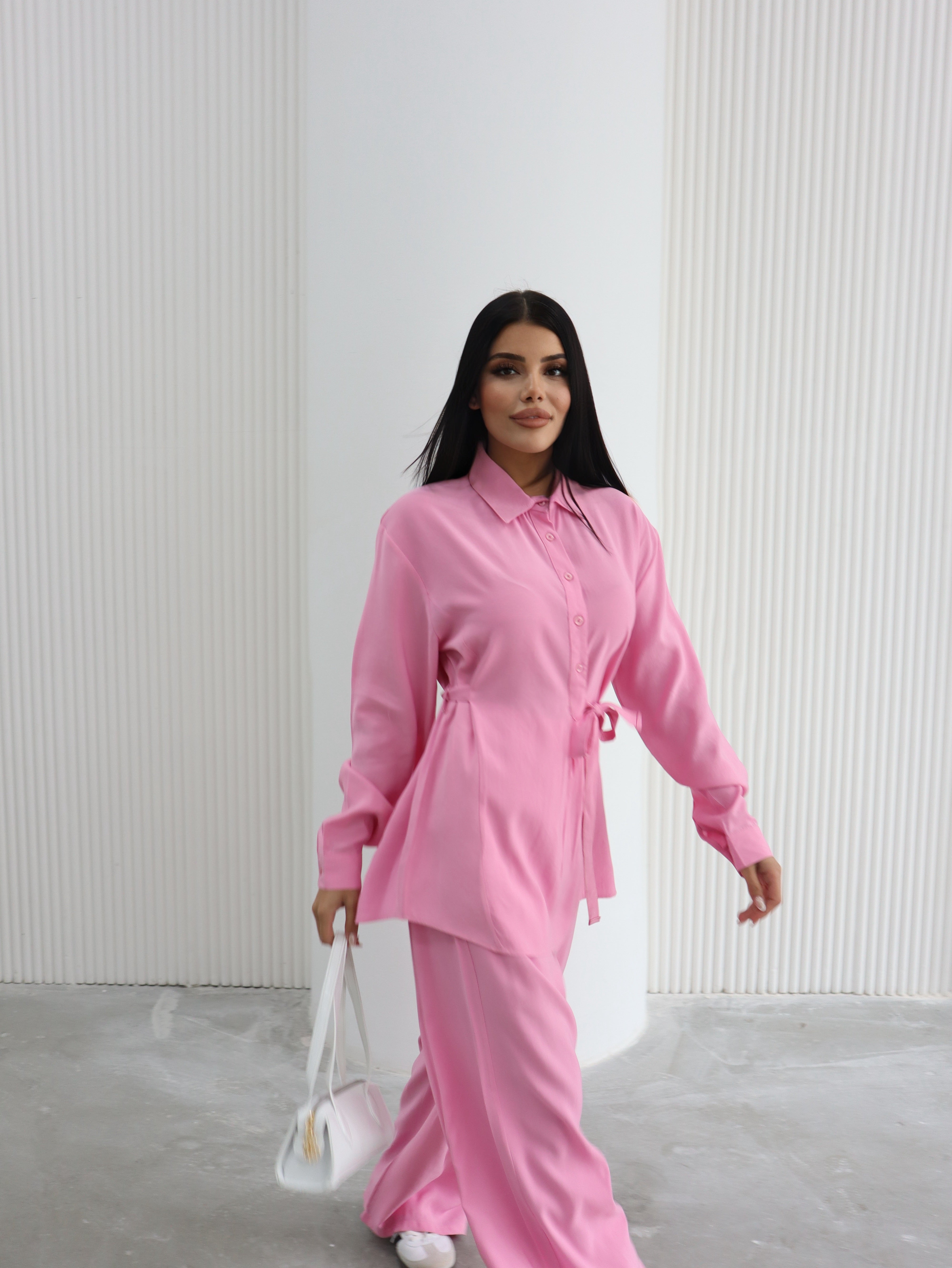 Hatun Atila Yazlık Pantolonlu İkili Takım 8810 Pembe