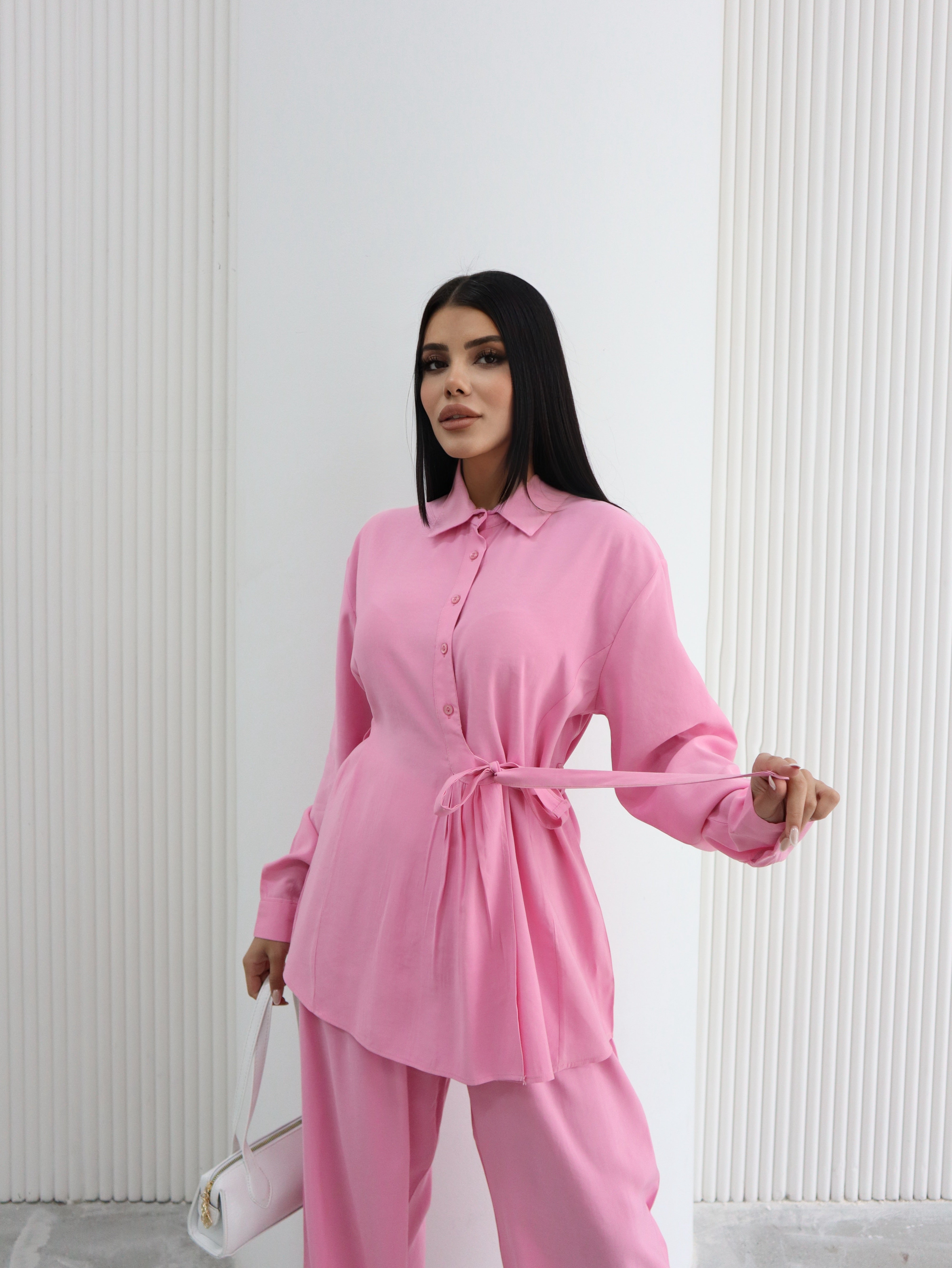 Hatun Atila Yazlık Pantolonlu İkili Takım 8810 Pembe