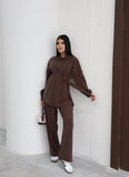 Hatun Atila Yazlık İkili Takım 8815 Kahverengi