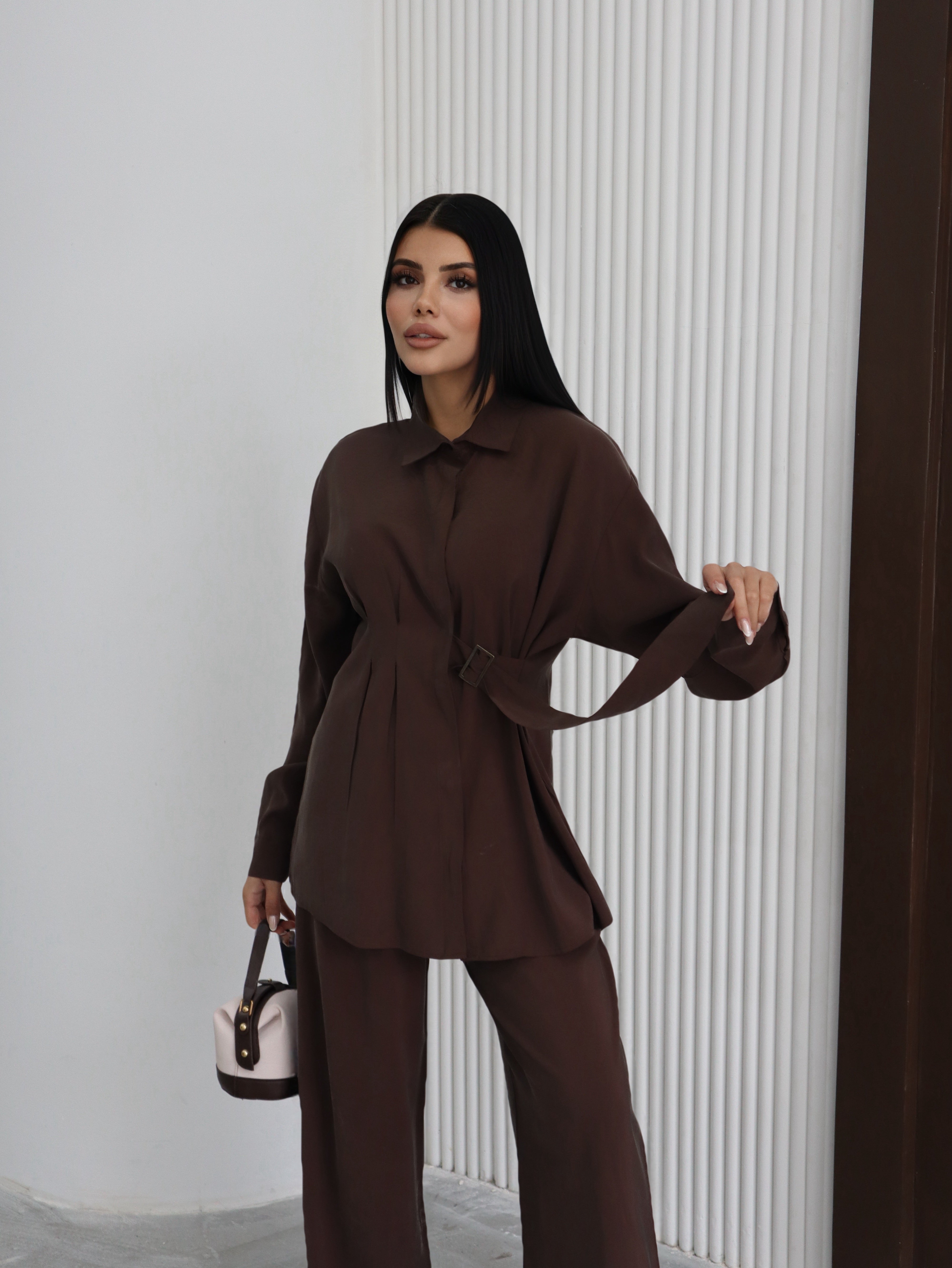 Hatun Atila Yazlık İkili Takım 8815 Kahverengi