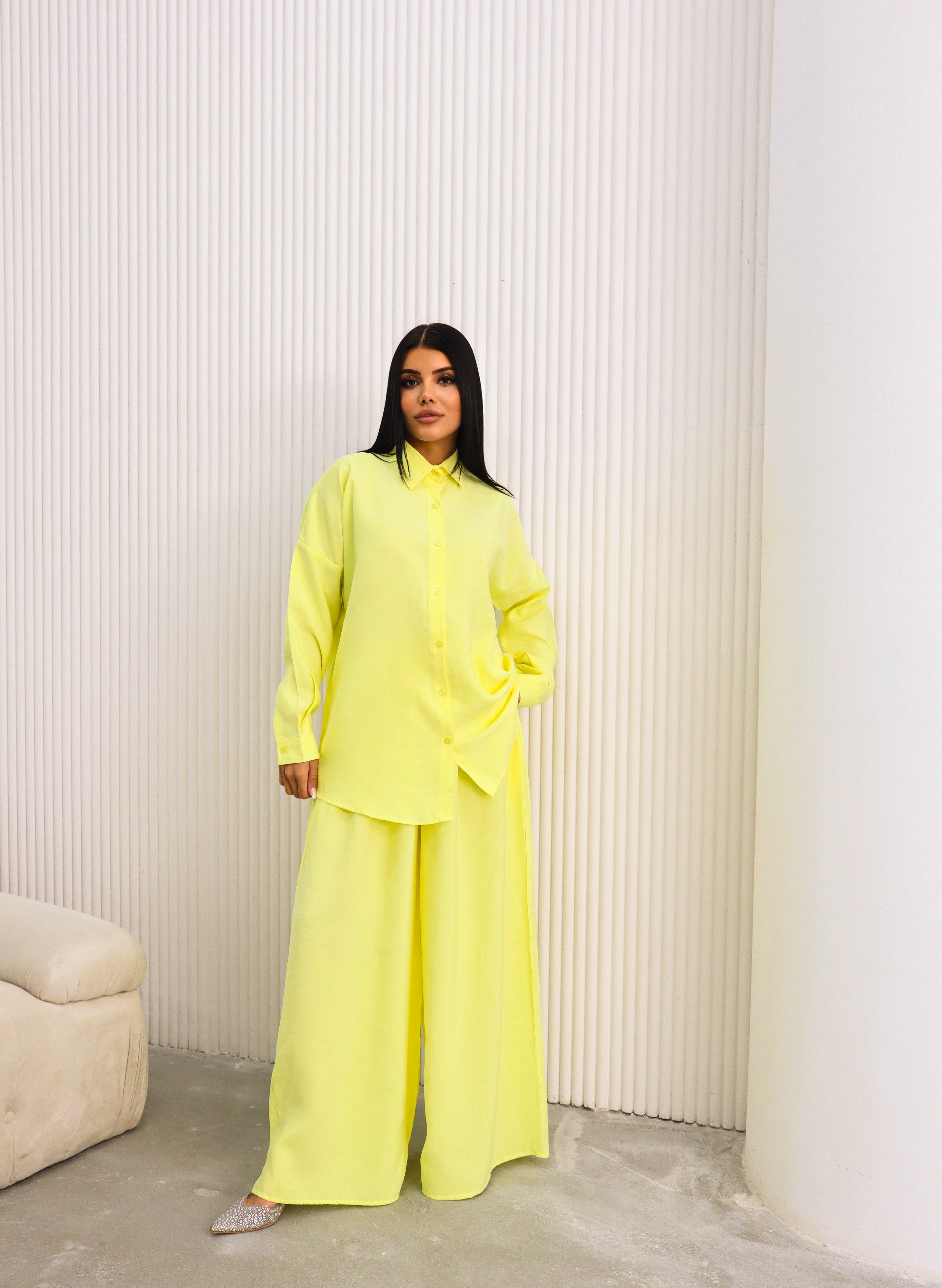Hatun Atila Gömlekli İkili Takım 5195 Sarı