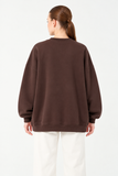 Şardonlu Üç İplik Sweatshirt Kahverengi - 27762