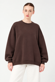 Şardonlu Üç İplik Sweatshirt Kahverengi - 27762