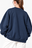 Şardonlu Üç İplik Sweatshirt Lacivert -27762
