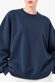 Şardonlu Üç İplik Sweatshirt Lacivert -27762