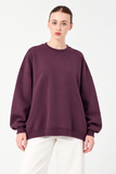 Şardonlu Üç İplik Sweatshirt Mürdüm- 27762