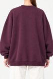 Şardonlu Üç İplik Sweatshirt Mürdüm- 27762