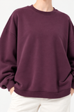 Şardonlu Üç İplik Sweatshirt Mürdüm- 27762