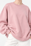 Şardonlu Üç İplik Sweatshirt Pudra- 27762