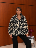 Desenli Dik Yaka Peluş Ceket / Kürk 0252 Desen-10