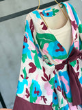 Desenli Belden Bağlamalı Deniz Yıldızı Detaylı Uzun Kimono 0126 - Mürdüm