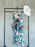 Desenli Belden Bağlamalı Deniz Yıldızı Detaylı Uzun Kimono 0126 - Mürdüm
