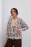 HatunAtila Leopar Desenli Triko Hırka 50341-2