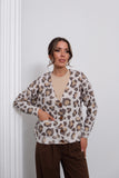 HatunAtila Leopar Desenli Triko Hırka 50341-2