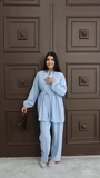 Hatun Atila Modal Kumaş Yazlık İkili Takım 8011 Buz Mavi