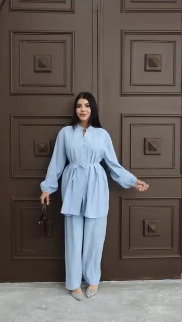 Hatun Atila Modal Kumaş Yazlık İkili Takım 8011 Buz Mavi